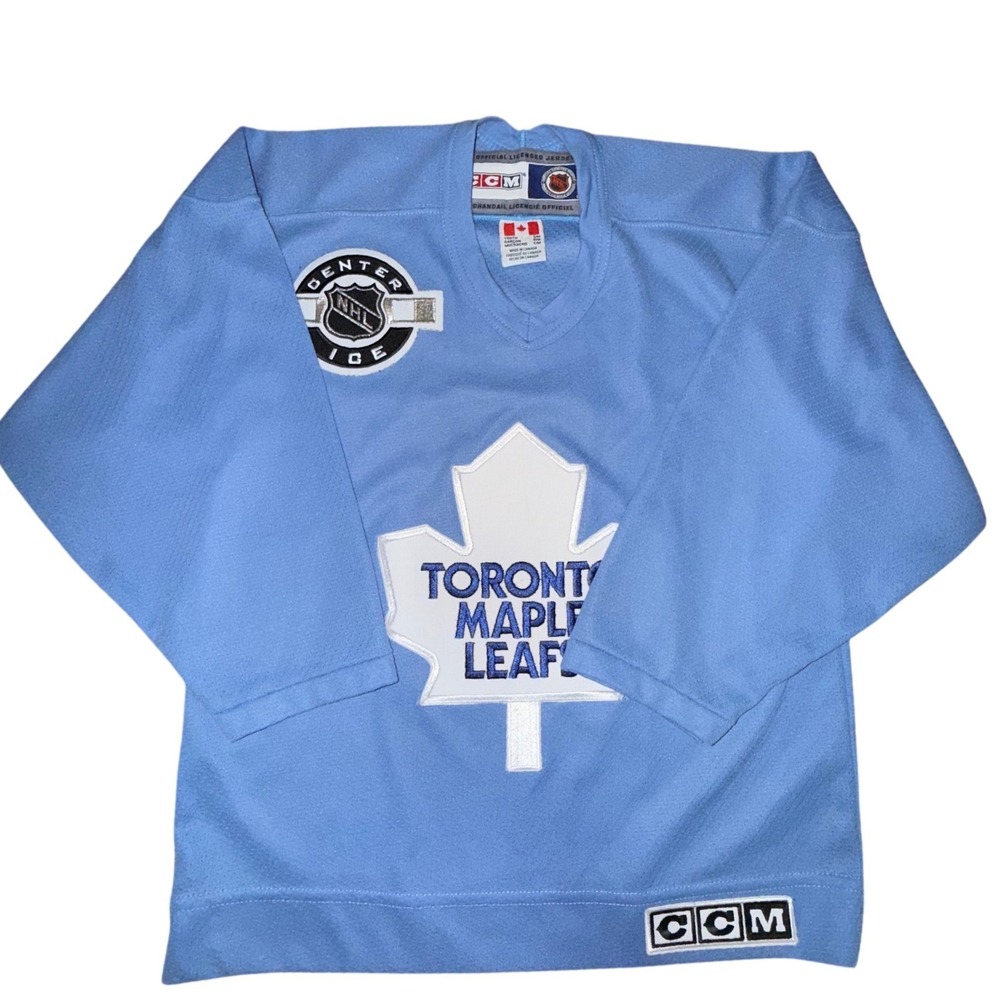 Vintage CCM Toronto Maple‎ Leafs Jersey Youth S/M Blue NHL Hockey Sportswear